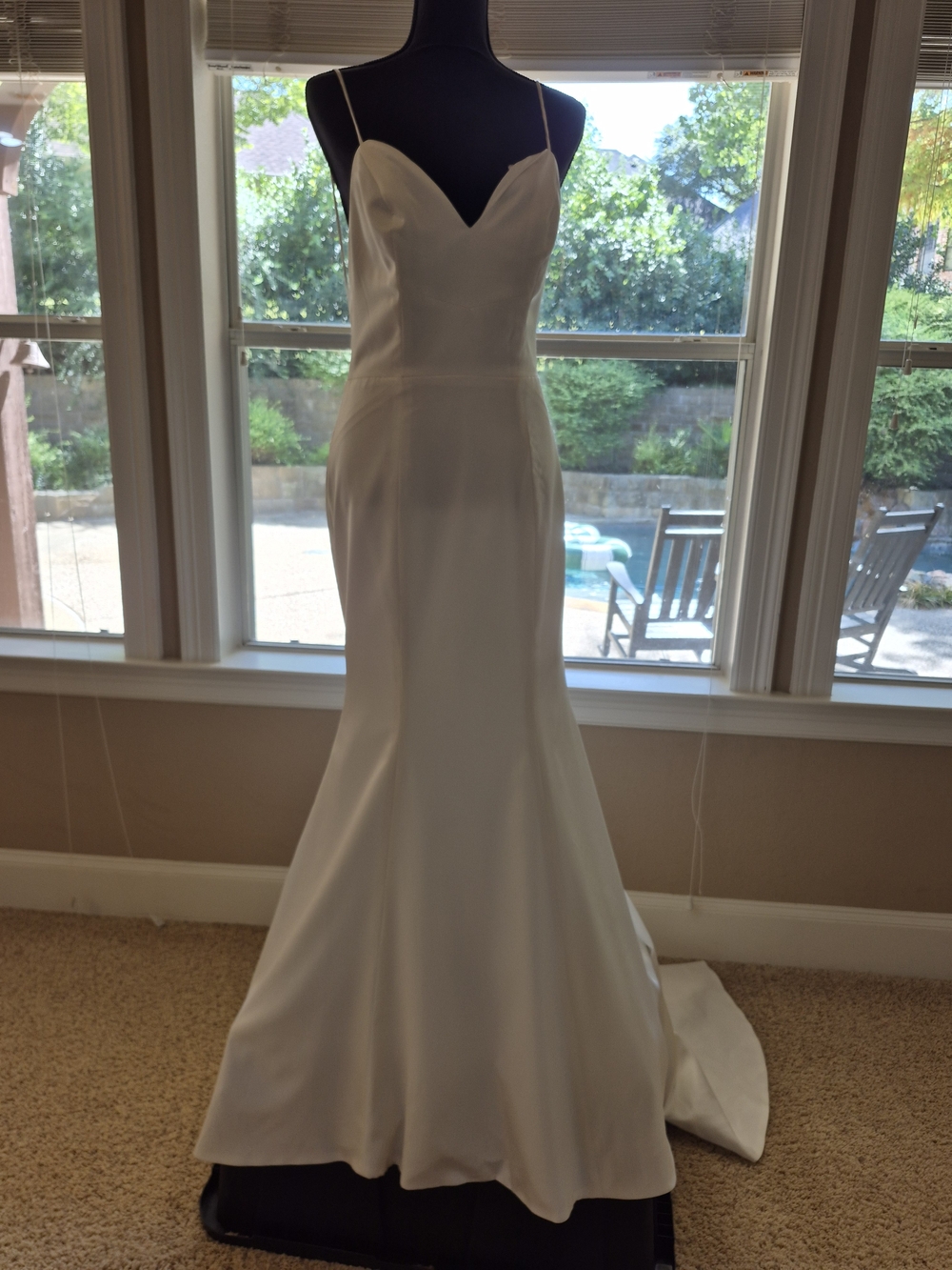 Ti Adora by Alvina Valenta Ivory Spaghetti-Strap Satin Wedding Gown Jjohn